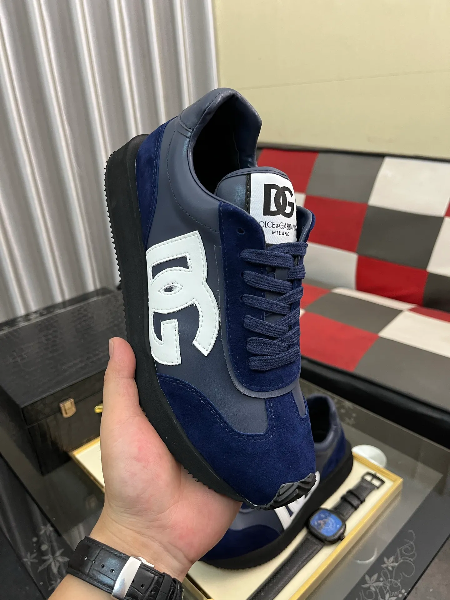 Men's Men's Shoes💰458⌚️⌚️Dolce&Gabbana••DG✔️High-end men's sports•casual shoes. Original goods from top counters. Original imported cowhide, multi-material splicing design ➕Imported cowhide lining, cowhide feet ➕Original TPR elastic outsole. Size: 36-46